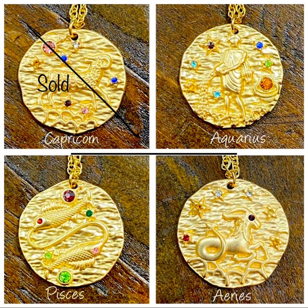 🌵4/$30 New Crystal Zodiac Pendant Necklace - Picture 3 of 5